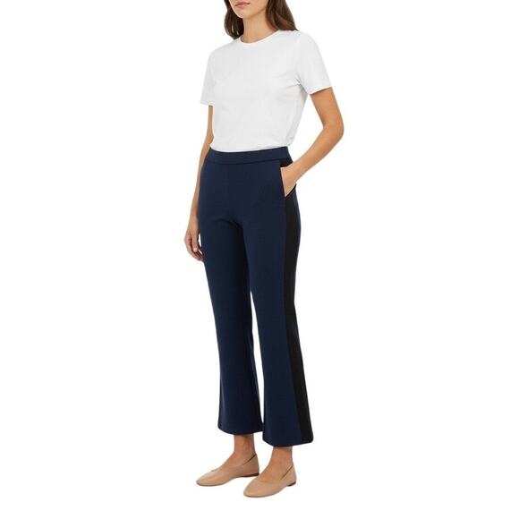 Tory Sport Pull on Cropped Kick Flare Color Block Pants Navy Blue Small - Picture 1 of 8